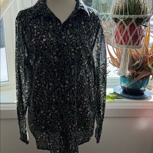 United Colors of Benetton Dark Floral Patterned Fabric